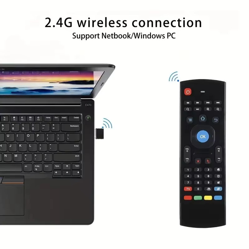 MRSVI MX3 Air Mouse Wireless Mini Tastatur und IR Lern-Fernbedienung in Schwarz für PC, Android und Smart TV - Bild 3