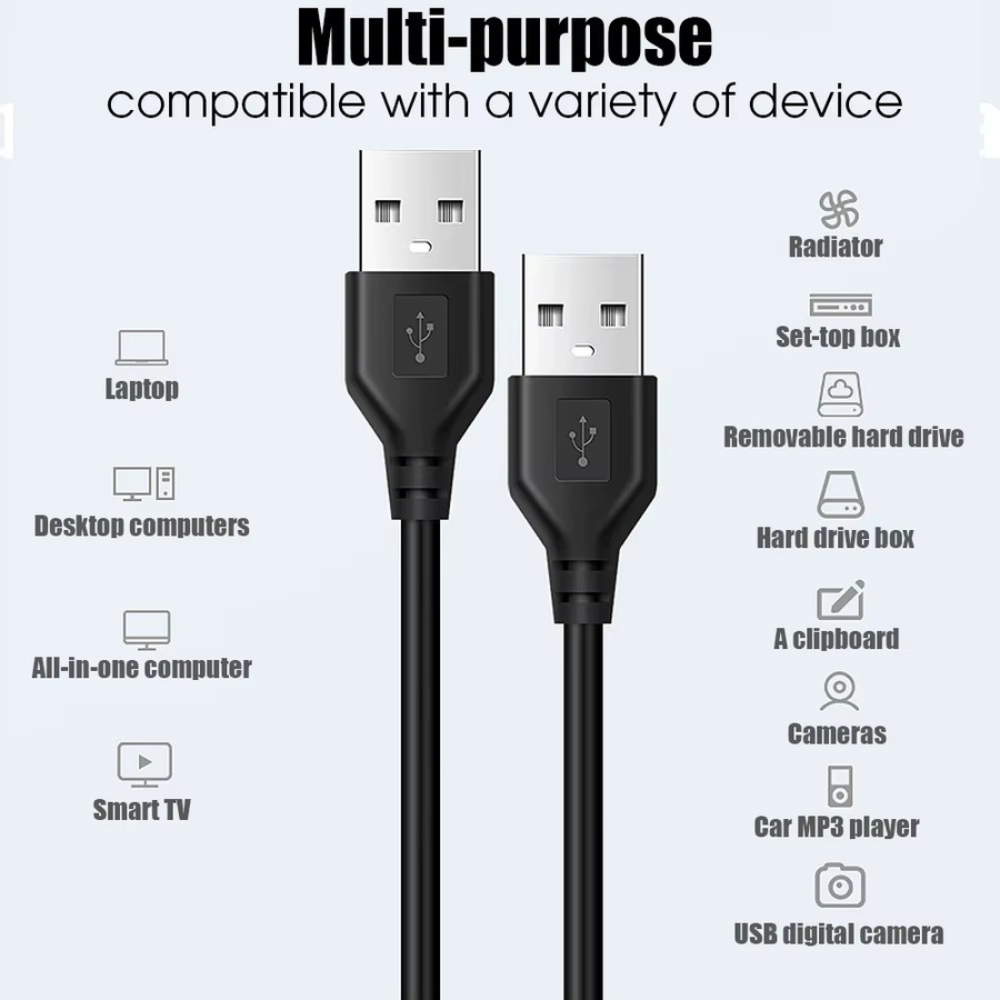 USB Typ A zu Typ A Dual-Stecker USB 2.0 Verlängerungskabel in Schwarz - Bild 5