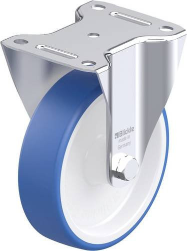 Blickle B-POTHs 160G Stahlblech-Bockrolle in Blau mit 160 mm Rad-Durchmesser und 400 kg Tragfähigkeit - Bild 1