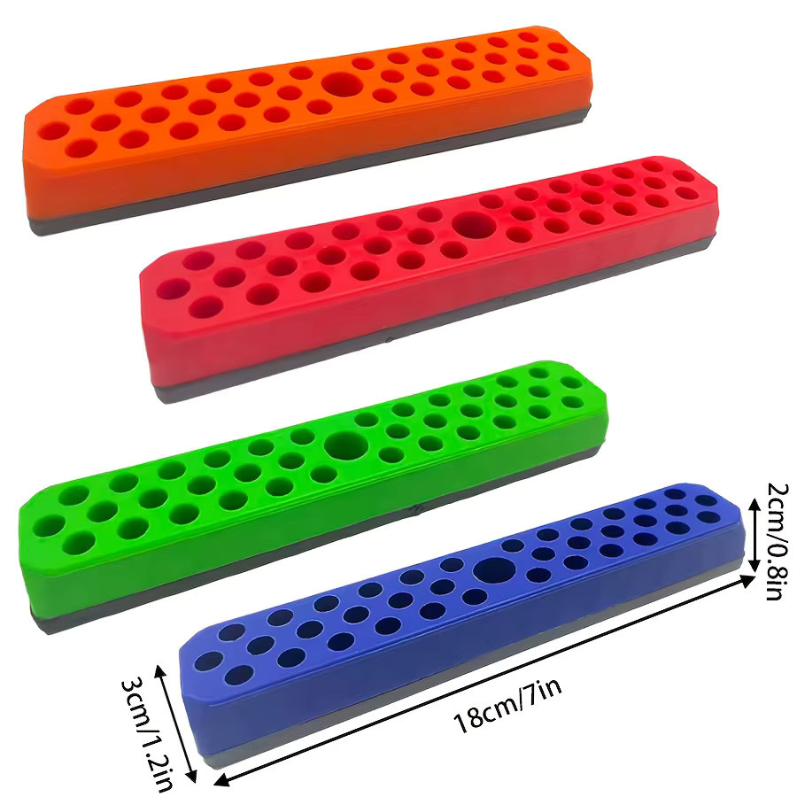 Magnetische Aufbewahrungsbox für 43 Bits mit Sechskantkopf in Rot, passend für 1/4-Zoll-Schraubendreherköpfe - Bild 2