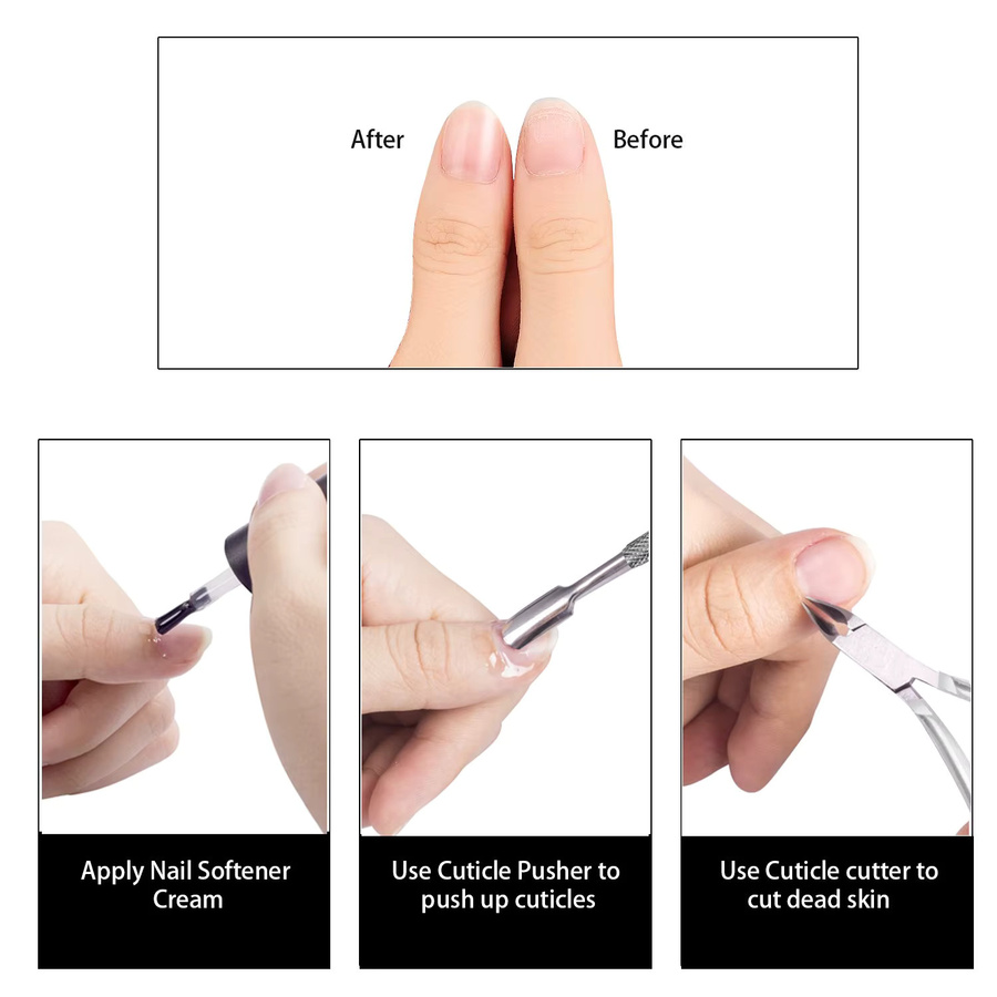 LINMANDA Nagelhautzange mit Nagelhautschieber, Nagelhautentferner und Trimmer, Edelstahl - Bild 2