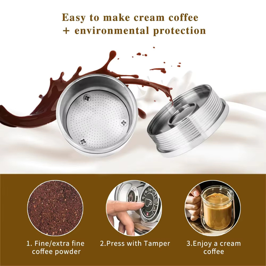 iCafilas Nachfüllbarer Kaffeekapsel-Filter aus Edelstahl für Illy X7.1 und Illy Y5 Maschinen, Farbe: Silber - Bild 2
