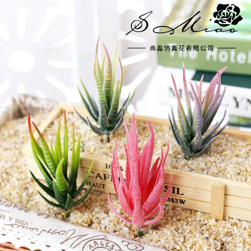 Wusmart Künstliche Sukkulenten Pflanzen Full Red Flocking für DIY Blumenarrangements und Desktop Mini Bonsai - Bild 2