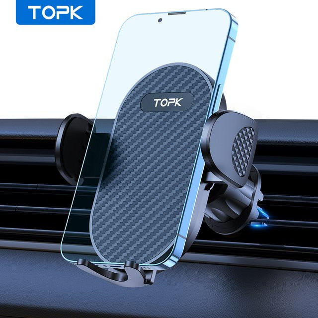 TOPK Autotelefonhalterung für Lüftungsschlitze mit Metallhaken in Schwarz, universeller Handy-Ständer für iPhone 16 15 14 13 Pro Max und Samsung S25 - Bild 1