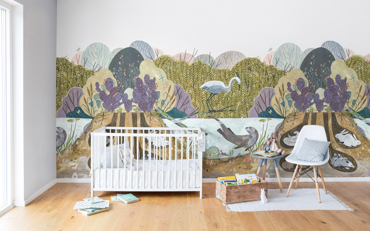 Rebel Walls Mural Wild Willows Wandtattoo in Multicolour für Kinderzimmer mit Natur- und Tiermotiven - Bild 1