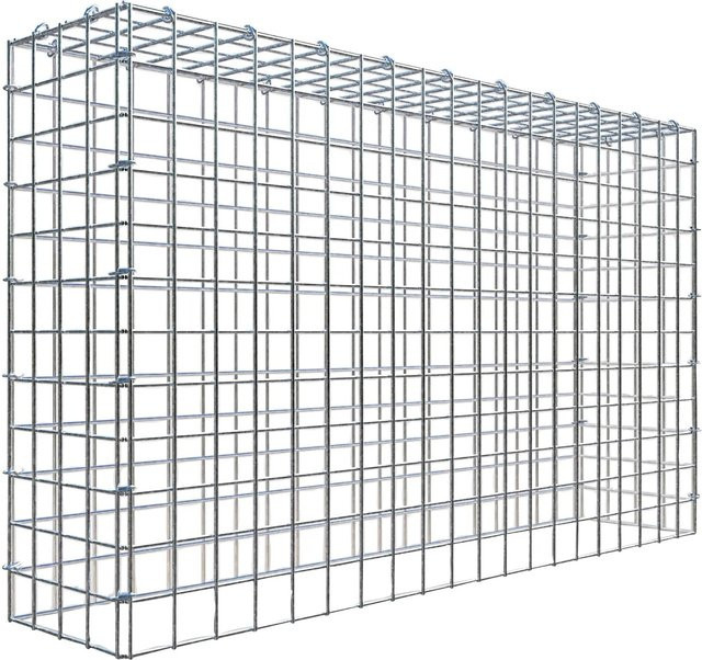 Gabiona C-Ring Anbaukorb Typ 3 in Silbergrau, Maschenweite 5 x 5 cm, B/T/H: 60 x 100 x 20 cm - Bild 1