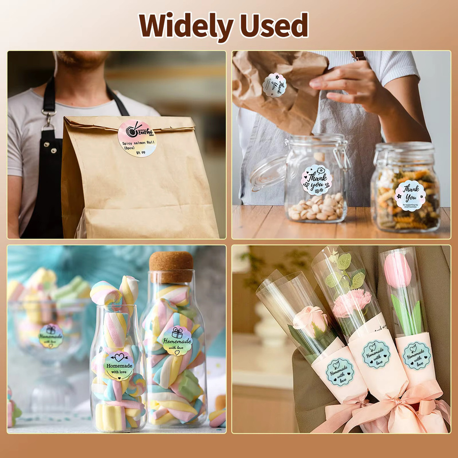 MrLabel Selbstklebende runde Etiketten aus Papier in Weiß oder Transparent für M110 M220 M200 M120 zum DIY-Logo-Design und für QR-Codes - Bild 2
