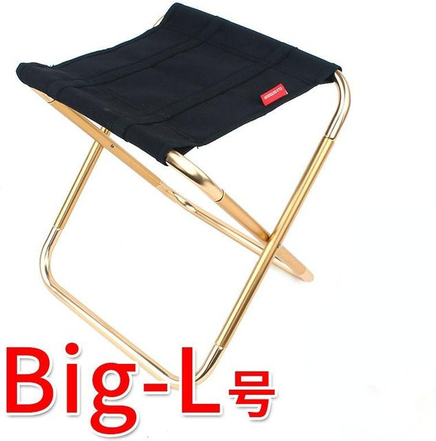 Tragbarer Falthocker aus 7075 Aluminiumlegierung und Oxford-Tuch in Schwarz für Outdoor, Camping und Angeln - Bild 1