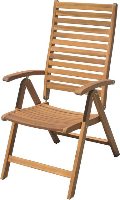 OUTFLEXX Klappstuhl aus Akazie in Braun, 5-fach verstellbar, FSC-zertifiziert, B/T/H: 59,5 x 55 x 107,5 cm - Bild 1