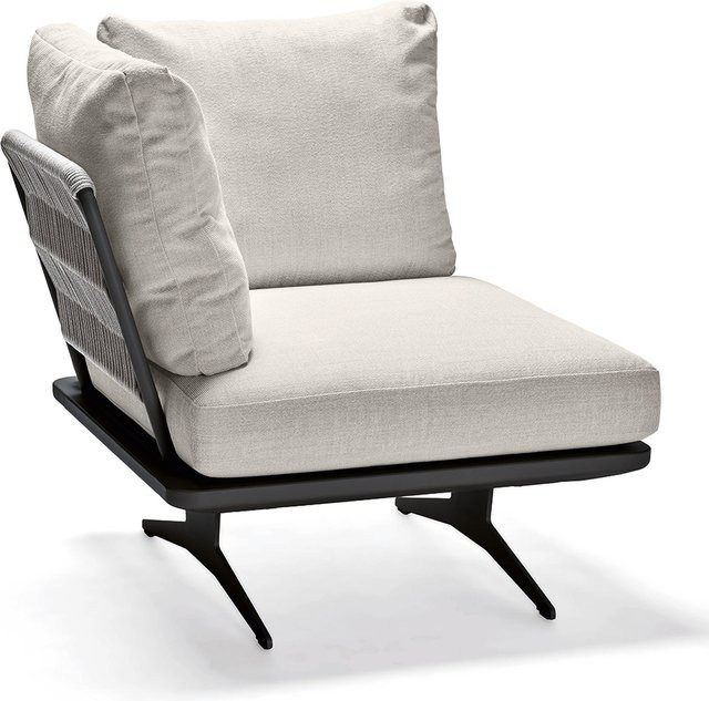 Stern Eckelement Enya Lounge Aluminium anthrazit matt mit Rückenteilen Kordel Stone und Kissen 100% Polyacryl Vanilla - Bild 1