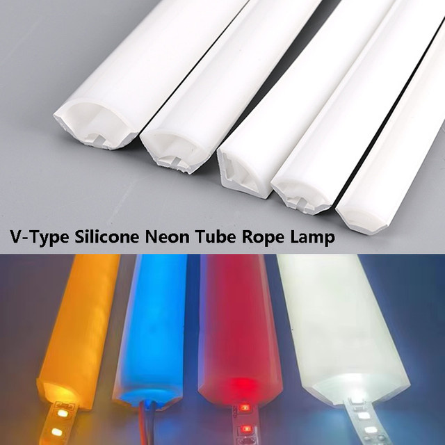 Khelse V-Typ Silikon Neonröhren Seillampe, wasserdichter und flexibler Silikagel Diffusorkanal für Schrank, Treppen und LED-Streifen - Bild 1