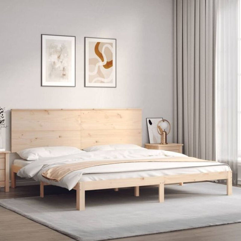 Massivholzbett Vidaxl aus Kiefer in Braun im Landhaus- und Skandinavischen Stil B/T/H: 200 x 200 x 82,5 cm - Bild 1