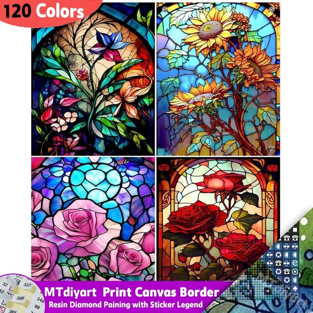 MTdiyart 5D DIY Diamant Stickerei Set Blume Mosaik Bild mit runden Acryl-Perlen in Multicolor - Bild 1