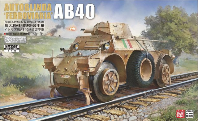 LANMO MM-35011 Italienisches AB40 Ferroviaria Eisenbahn-Panzerfahrzeug, Plastikmodellbausatz, 1/35 - Bild 1