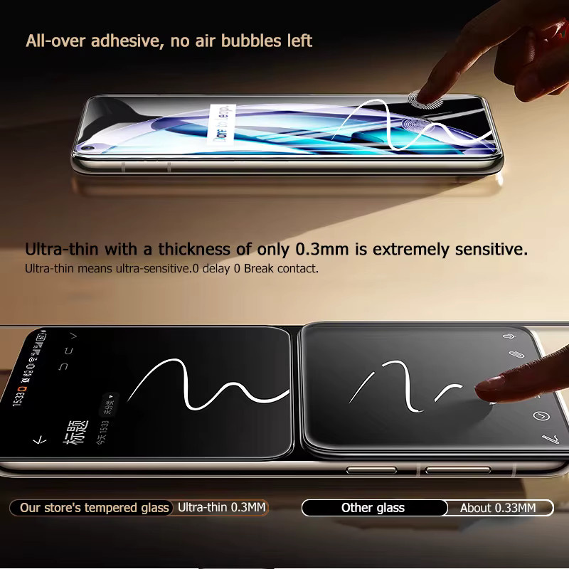 3er-Set gehärtetes Schutzglas für Realme 9 5G, transparent, Full-Cover Displayfolie mit Fingerabdruck-Entsperrung und HD-Schutz - Bild 6