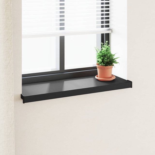 Fensterbrett VD Home Furnishing in Schwarz mit Holzmaserung aus Kunststoff, B/T/H: 100 x 30 x 4,5 cm - Bild 1