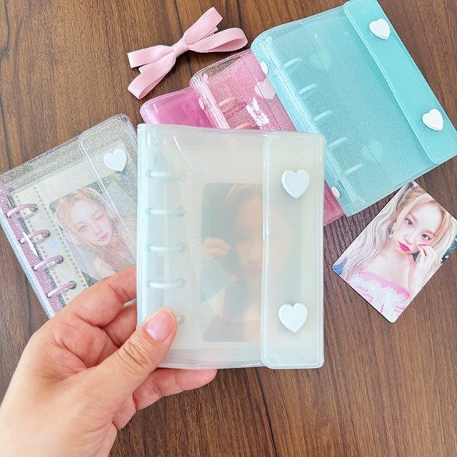 Glitzer Binder Cover für M5 Journal und Skizzenbuch in Rosa, Schwarz und Transparent aus Kunststoff - Bild 1