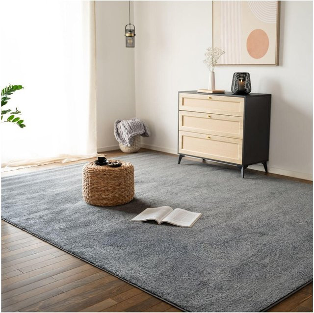 HOME DELUXE Kurzflor Teppich FOFI modern Grau B/T: 110 x 60 cm - Bild 1