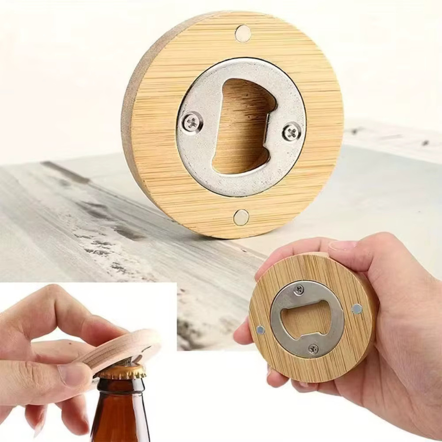 12 Stück Handgefertigte Bambus-Flaschenöffner in Braun zum Selbstbedrucken - Bild 5