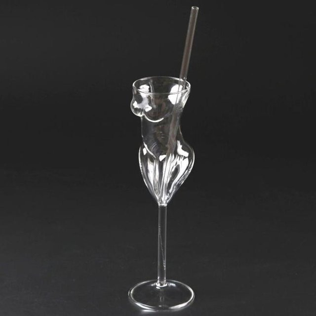 Mangti Rotweinglas in Frauenkörperform, transparent, 200 ml - Bild 1