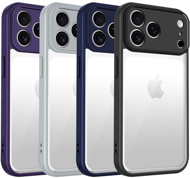 Stoßdämpfende Silikon-Schutzhülle für Apple iPhone 17 Pro Max und iPhone 17 Pro, transparente matte Rückseite mit harter Abdeckung - Bild 1