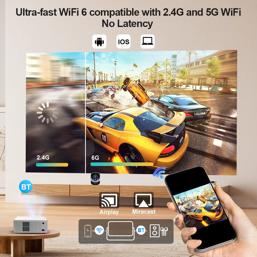 ThundeaL TD95W LED-Projektor in Weiß mit 4K UHD, Full HD 1080P und Android WIFI für dein Heimkino und Outdoor-Erlebnisse - Bild 4