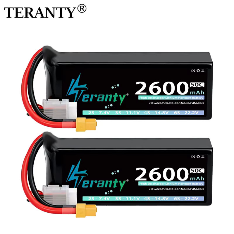 TERANTY 4S Lipo-Akku 14,8V 2600mAh 50C/100C Softcase mit T XT60 Stecker, 2-teiliges Set - Bild 7