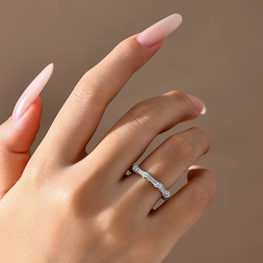 ATTAGEMS Moissanit-Ring, 925 Silber, Damen - Bild 3