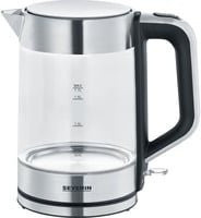 Severin Wasserkocher WK 3420 aus Glas und Edelstahl in Schwarz und Transparent mit 1,7 l Fassungsvermögen - Bild 1
