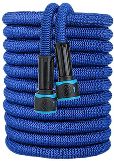Erweiterbarer flexibler Wasserschlauch von Binchi Garden in Blau mit Wasserpistole zur Gartenbewässerung und Autowäsche - Bild 1