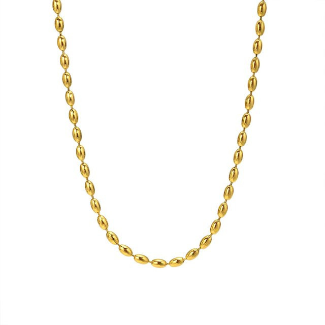 Vnox Halskette, Edelstahl, Gold, Perle, Damen - Bild 1