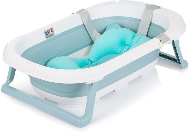 Chipolino Babywanne Isla faltbar mit Badekissen und Wasserablauf, Blau - Bild 1