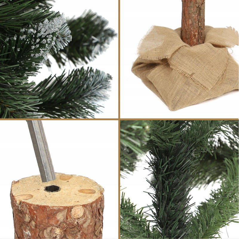 KADAX Künstlicher Weihnachtsbaum Kiefer mit Diamantkristallen und Jute auf Stamm, grün, Höhe: 180 cm - Bild 10