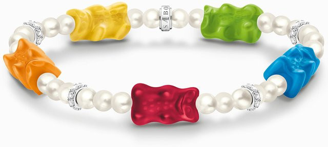 Thomas Sabo Perlenarmband Goldbären, 925 Silber, Bunt, Damen, 17 cm - Bild 1