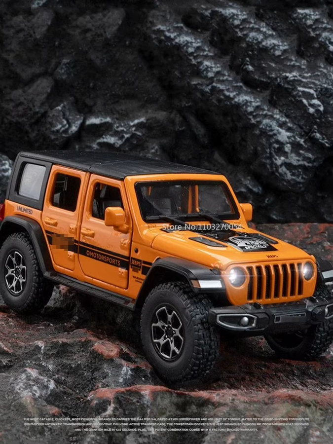 MAKEDA Wrangler Rubicon 1941 Modellauto, 1:32, Geländewagen, Metall, mit Licht und Sound - Bild 3