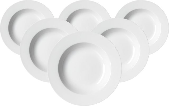 Ritzenhoff & Breker Suppenteller Bianco aus Porzellan, Farbe: Weiß, Durchmesser: 22 cm, 6er Set - Bild 1