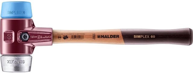 Halder Simplex Schonhammer Blau mit TPE-soft Kopf und Tempergussgehäuse Ø 60 mm - Bild 1