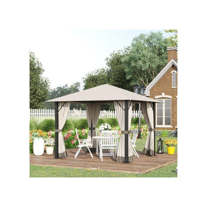 MUVOE Gartenlaube mit 4 Seitenwänden und Belüftungssystem in Khaki, B/T/H: 2.97 x 2.97 x 2.60 m - Bild 2