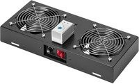 Digitus Netzwerkschrank-Lüfter DN-19 FAN-2-WM-T-SW für 19 Zoll, 2er-Set, Schwarz - Bild 1
