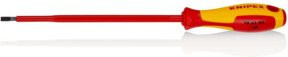 Knipex Schraubendreher für Schlitzschrauben mit isolierendem Mehrkomponenten-Griff, VDE-geprüft, rot, Edelstahl - Bild 1