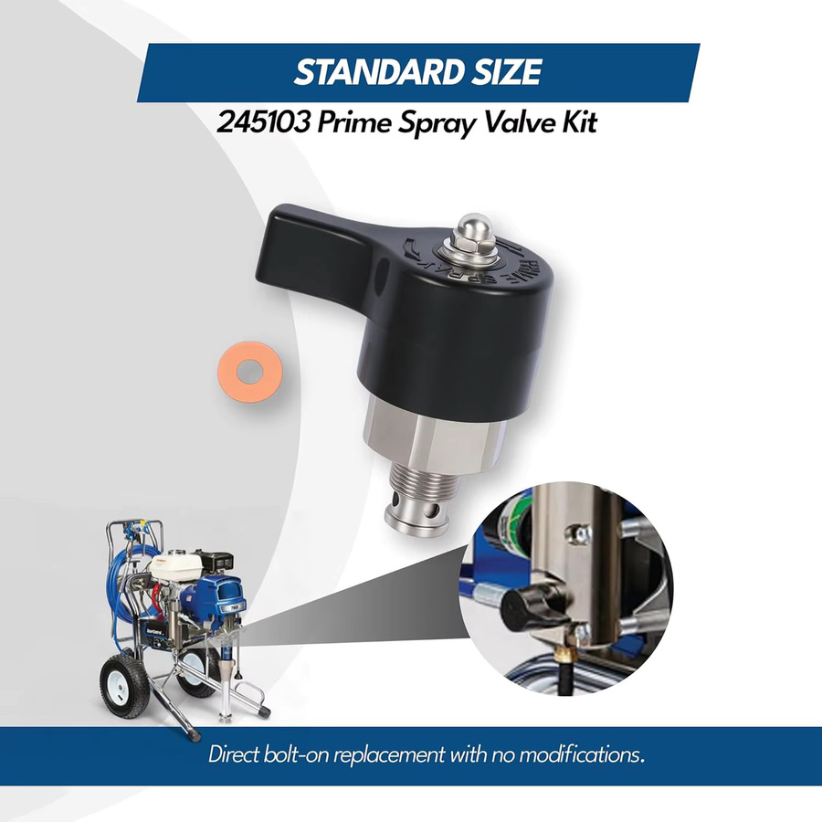 Graco Airless-Sprühventil-Kit aus rostfreiem Edelstahl mit Ablassventil, Prime-Schalter und Sprühventil passend für Graco 5900, 7900, 833, 695, 795 und 1095 - Bild 6