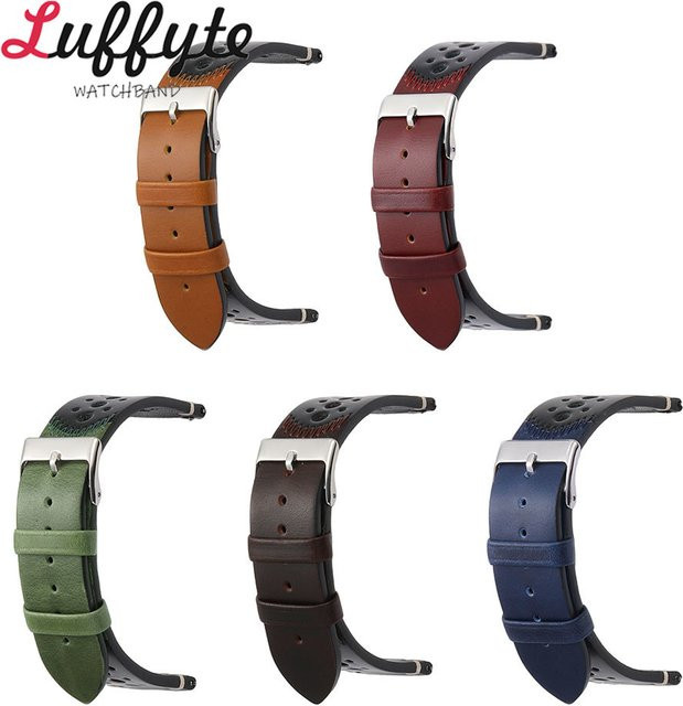 luffyte Uhrenarmband Leder, Vintage, Unisex, 20mm 22mm - Bild 1