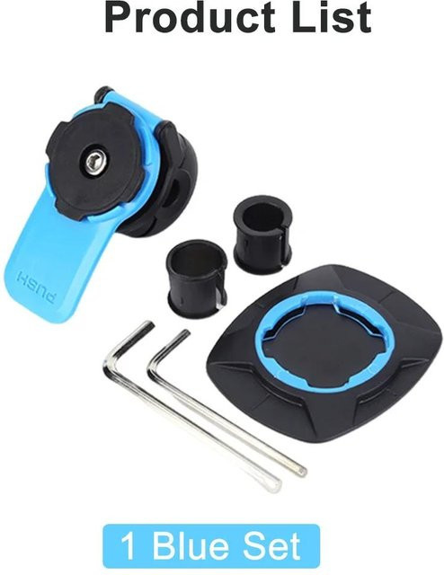 Magnetischer Handyhalter für Motorrad und Fahrrad in Blau mit 360 Grad Drehung und Stoßdämpfer-Funktion - Bild 1