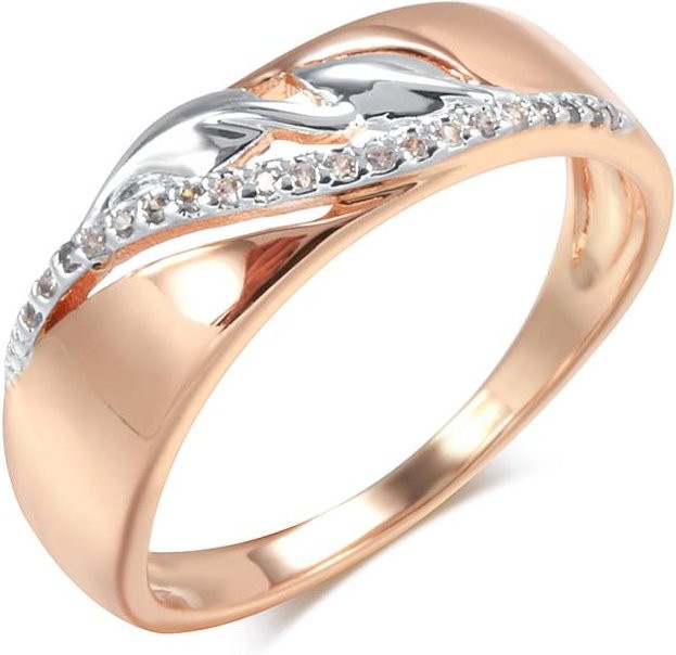 KineL Ring, Bicolor, Roségold und Silber, Zirkonia, Damen, Ringgröße 9 - Bild 1