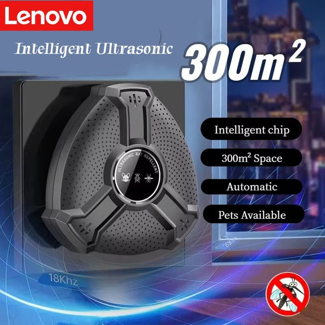 Lenovo Intelligenter Ultraschall-Nagetiervertreiber zur Abwehr von Mäusen und Fledermäusen für Zuhause und Büro in Schwarz oder Weiß - Bild 1