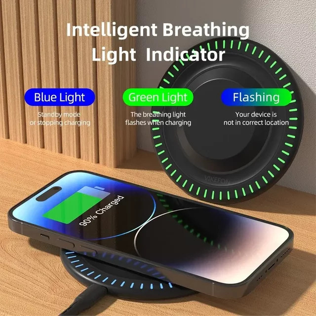 Opansten 30 W Kabelloses Ladegerät-Pad mit Ständer für iPhone, Samsung, Xiaomi und Kopfhörer als Induktions-Schnellladestation in Schwarz oder Weiß - Bild 1