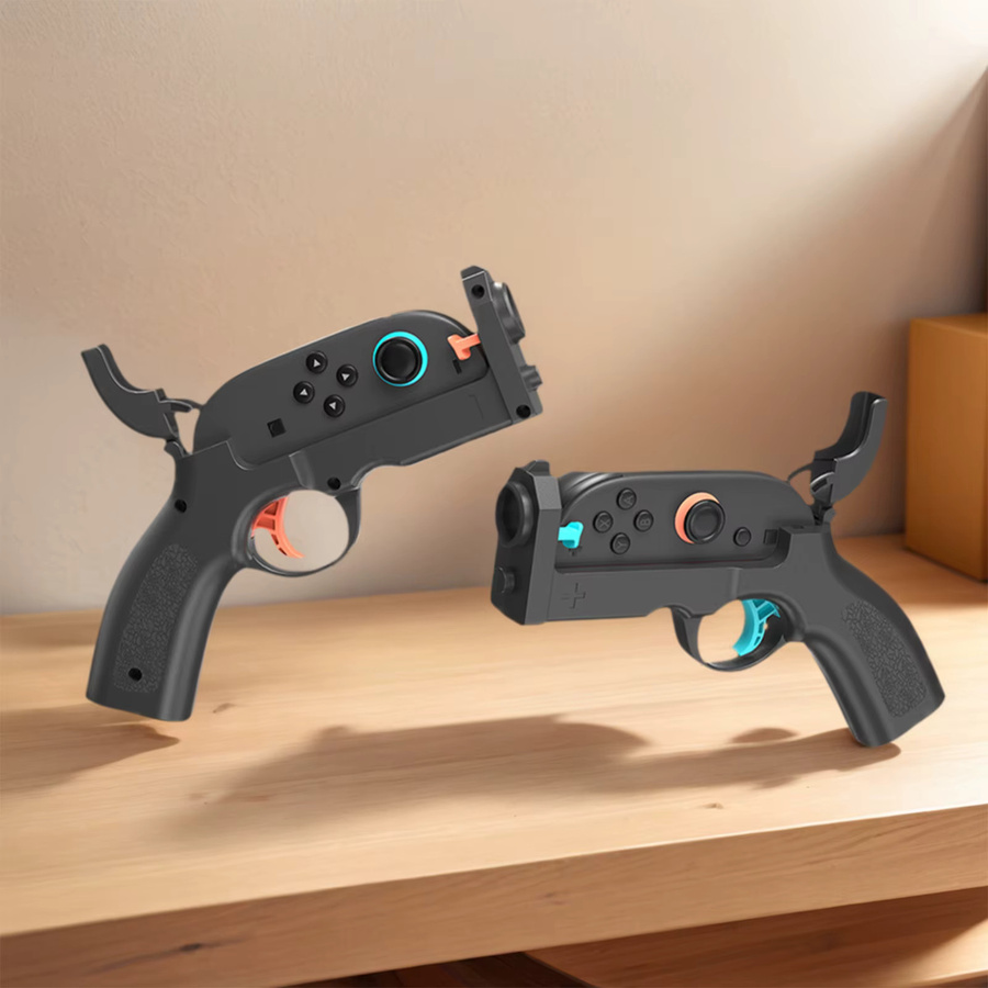 ALLOYSEED Schießspiel Handgriff mit Gun Stock Grip für Nintendo Switch 2 und Joy-Con Controller, Schwarz - Bild 2