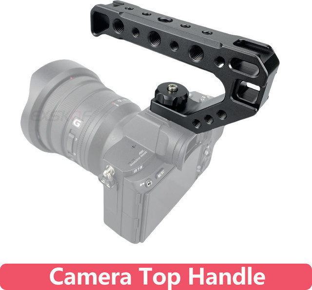 EXSKOF Universeller Kameragriff in Schwarz mit 1/4 Zoll und 3/8 Zoll Anschlüssen für DSLR-Käfige und Mikrofone - Bild 1