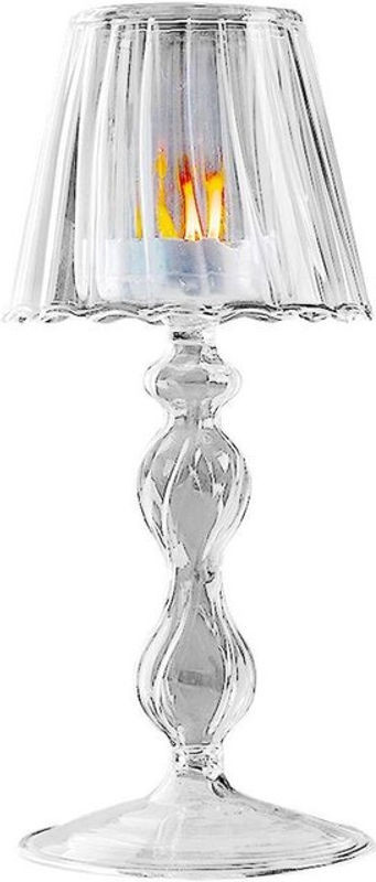 Tooarts Glas Kerzenhalter in Tischlampen-Form, transparent, modern, für Stumpenkerzen, Stabkerzen und Teelichter - Bild 1