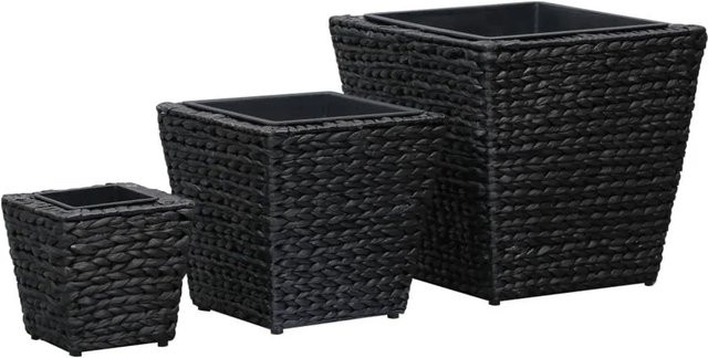 Furnicato Hochbeet Set aus Wasserhyazinthe und Stahlrahmen in Schwarz, B/T/H: 40 x 40 x 40 cm, 30 x 30 x 30 cm und 20 x 20 x 20 cm - Bild 1